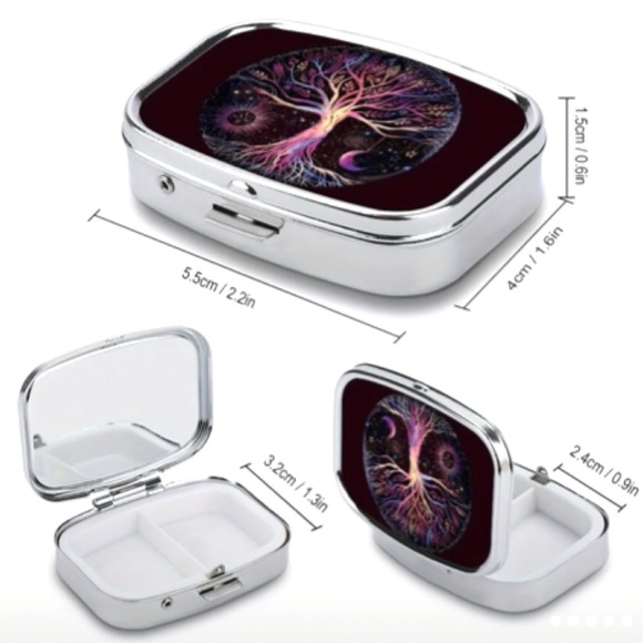 Tree of Life Pill Case Travel Container - Picture 4 of 9